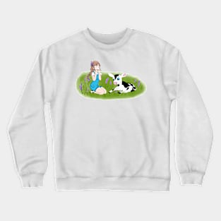 Lavender Cow Girl Crewneck Sweatshirt